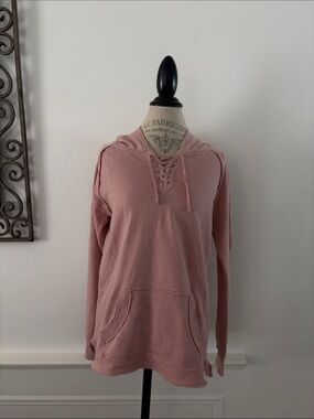 Ocean Drive Dusty Pink Lace-Up Hoodie
